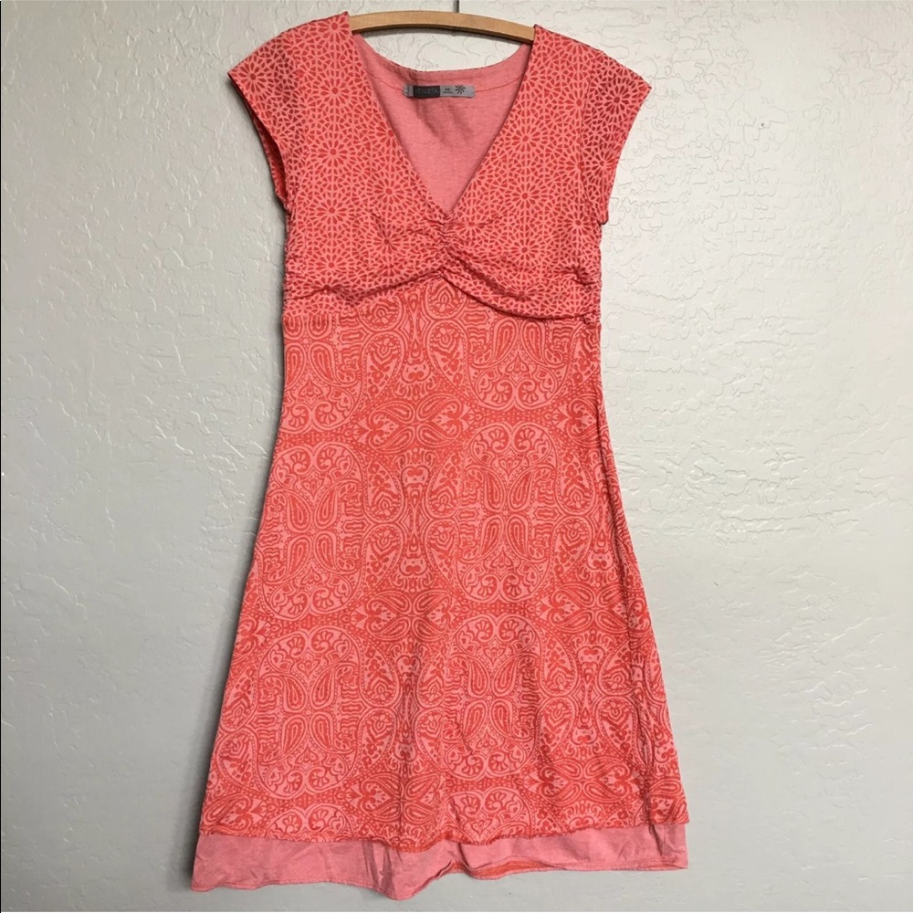 Athleta coral paisley bodice dress size xxs